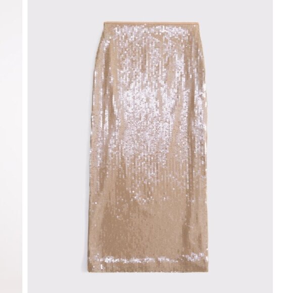 Abercrombie & Fitch Dresses & Skirts - Abercrombie Champagne Tan Sequin Maxi Skirt NWT Rare Euro Exclusive Boho Luxe SP